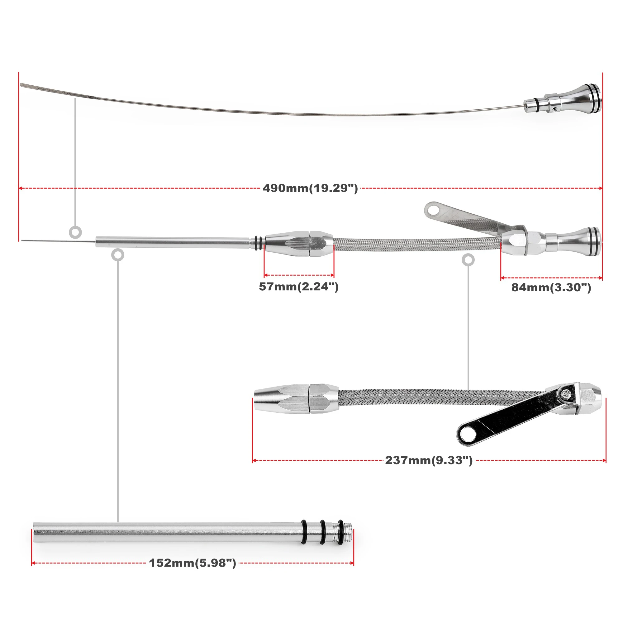 Dipstick oli pengganti cocok untuk mesin Chevy SB 265 283 327 350 383 400 Untuk SB semua mesin 1980-up dengan Dipstick sisi penumpang