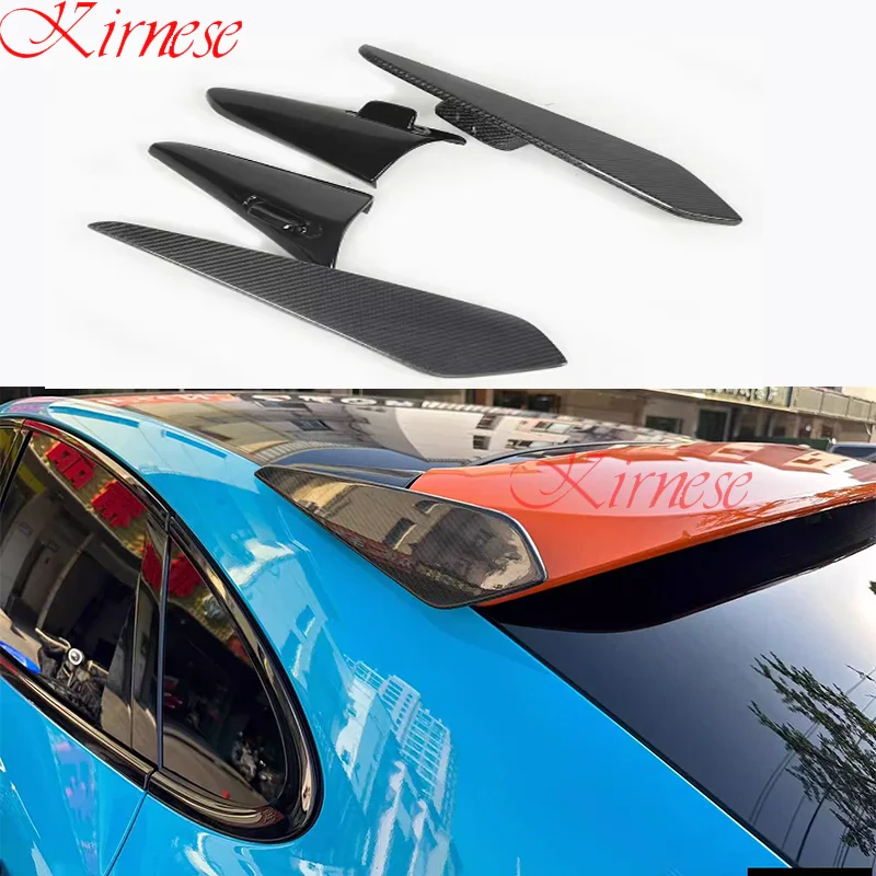 4PCS CARBON FIBER REAR ROOF TOP WING TRUNK LIP TAIL SPOILER FOR Porsche Cayenne Coupe 2019 2020 2021 2022