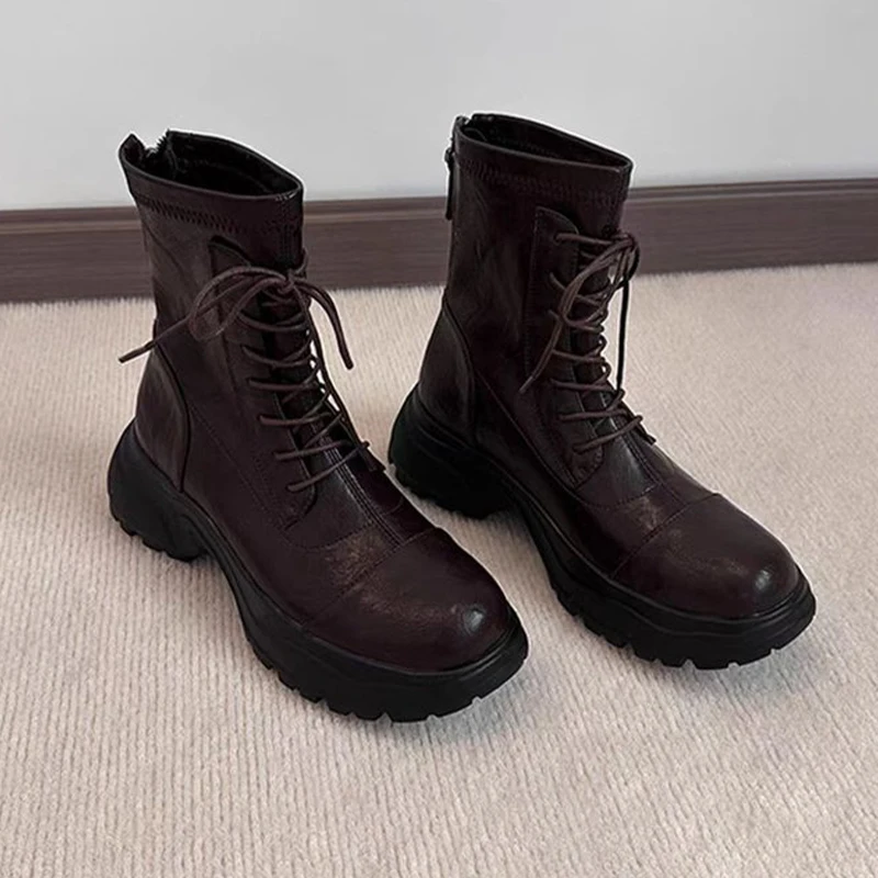 

Ботильоны женские на плоской подошве со шнуровкой, дизайнерская спортивная обувь, модельные модные зимние ботинки, новинка 2025 года, Goth Chelsea Botas Mujer De Zapatos