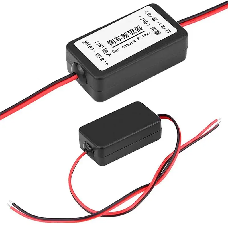 DT24 12V Car Rear View Camera Rectifier Relay Capacitor Filter Connector for Reverse Camera Power Supply