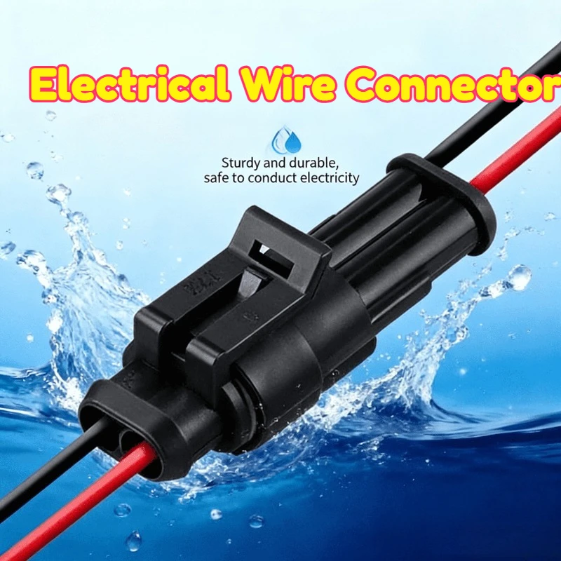 2-Pin Way Waterproof Conversion Electrical Cable Connector Quick Connect Kit with Wire,Suitable for Cars and Ships Connector