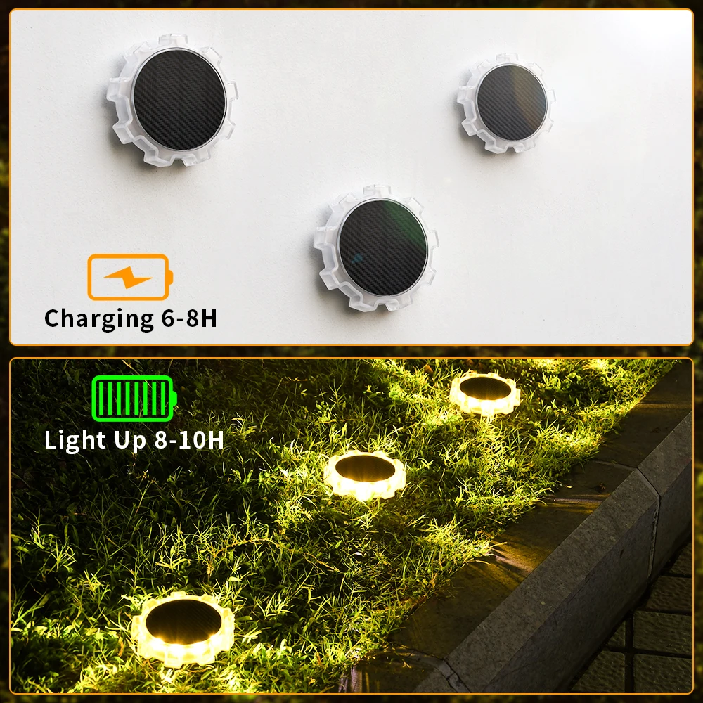 New Gear Solar Lights Home Outdoor Garden Villa Wall Decoration Ambiance Outdoor Patio IP65 Waterproof LED Wall Lamps 4 Modes