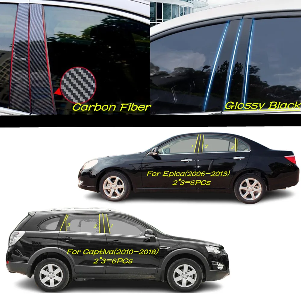 

Car PC Material Pillar Post Cover Door Trim Window Molding Sticker Accessories For Chevrolet Captiva 2012-2018/Epica 2006-2013