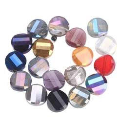 Twist Coin Shape Faceted Crystal Glass 12mm 14mm 18mm Loose Crafts Beads for Jewelry Making DIY