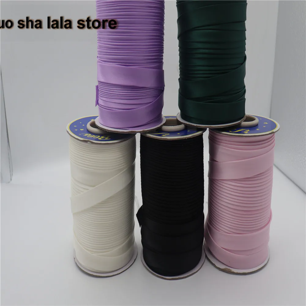 Cinta de sesgo satinada de Color sólido para costura y recorte de prendas, 90 yardas, poliéster, 5/8 "(15mm)