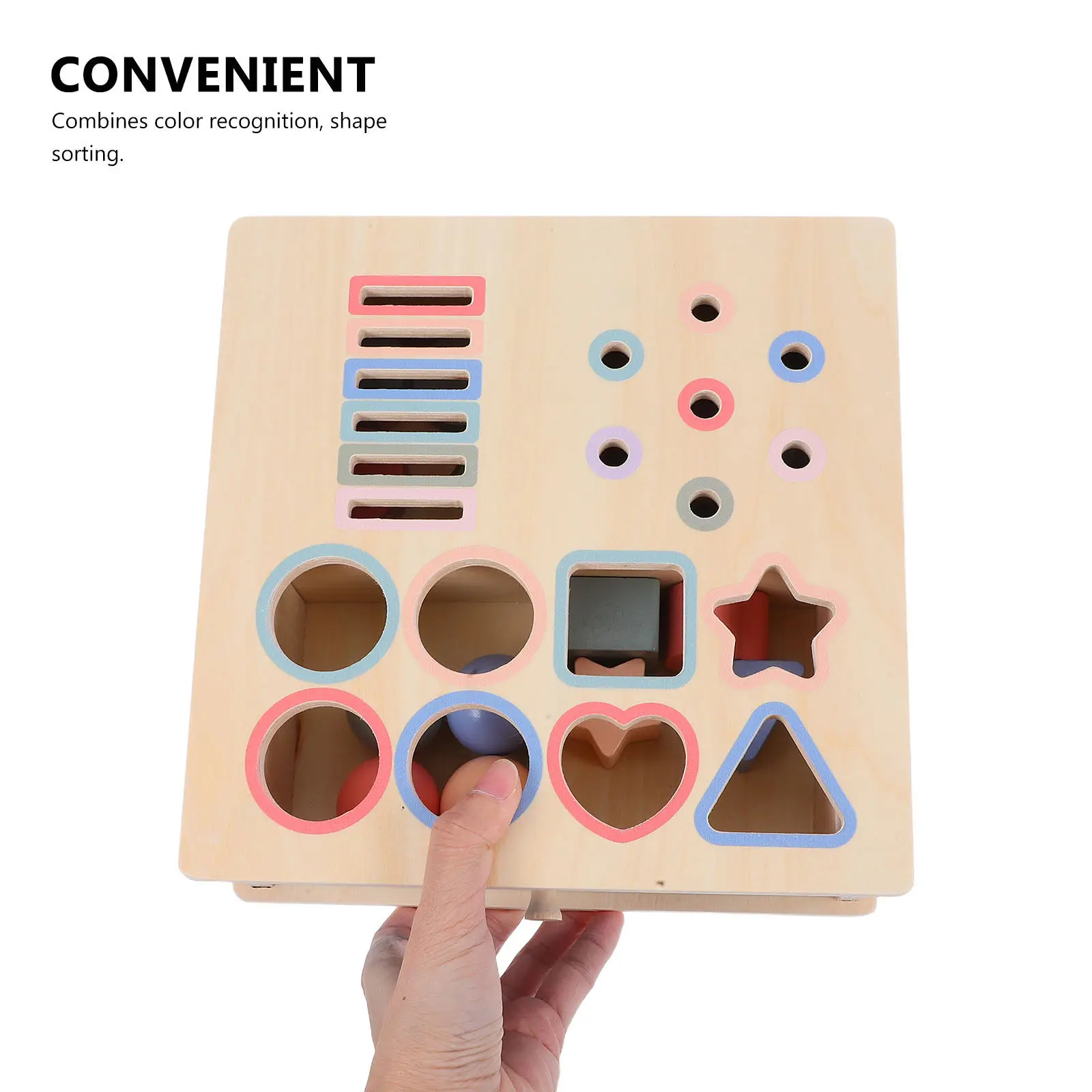 

Набор для раннего развития Монтессори: деревянная коробка-сортер для монет и фигурок для малышей 1-3 лет, развивающая игра для изучения цветов и сопоставления.