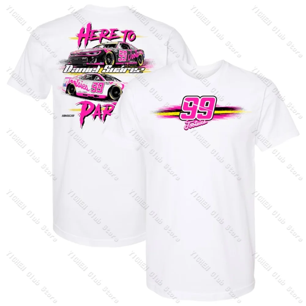 Motorcycle Daniel Suarez Trackhouse Racing Team Collection White Tootsie's Cruisin Car T-Shirt Street Breathable Men's T-Shirt