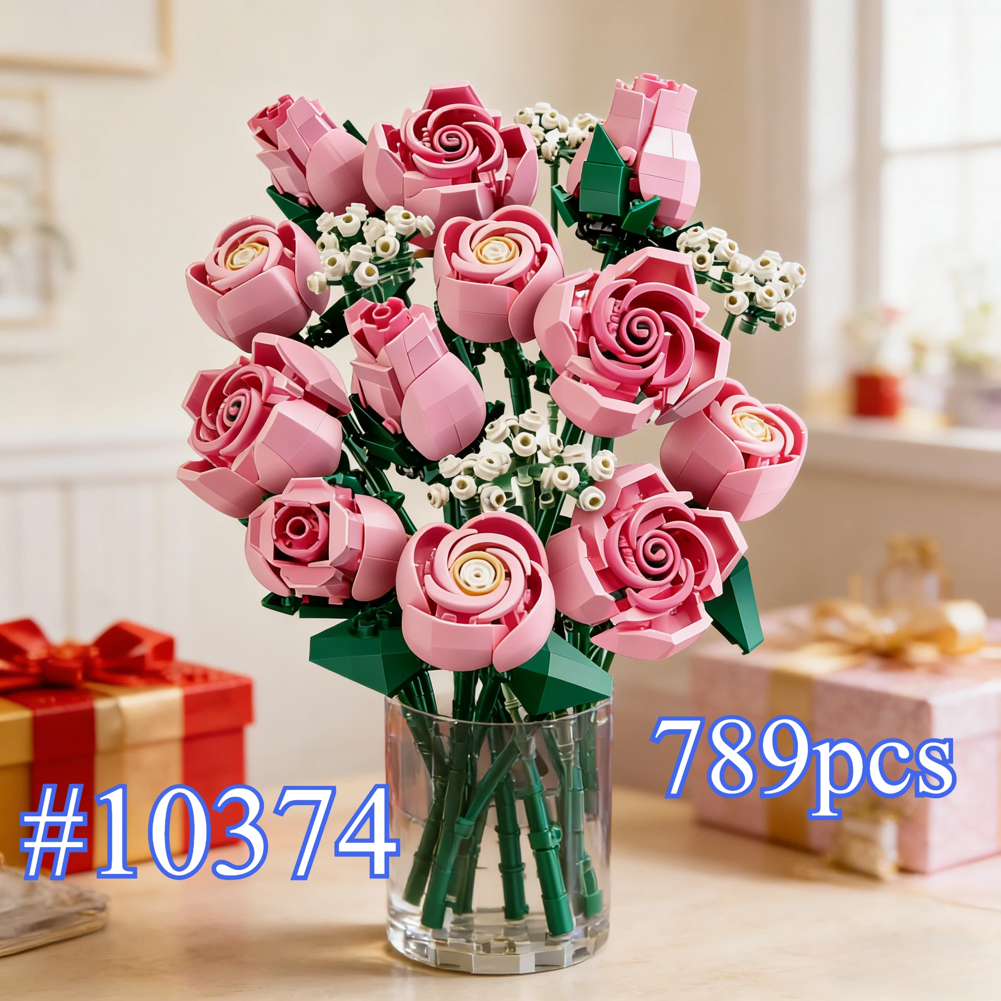 

Букеты «Цветущие и буклеищиеся» 10374, наборы строительных блоков, подходящие для рождественских подарков, совместимые с частицами Legoed, 789 шт.