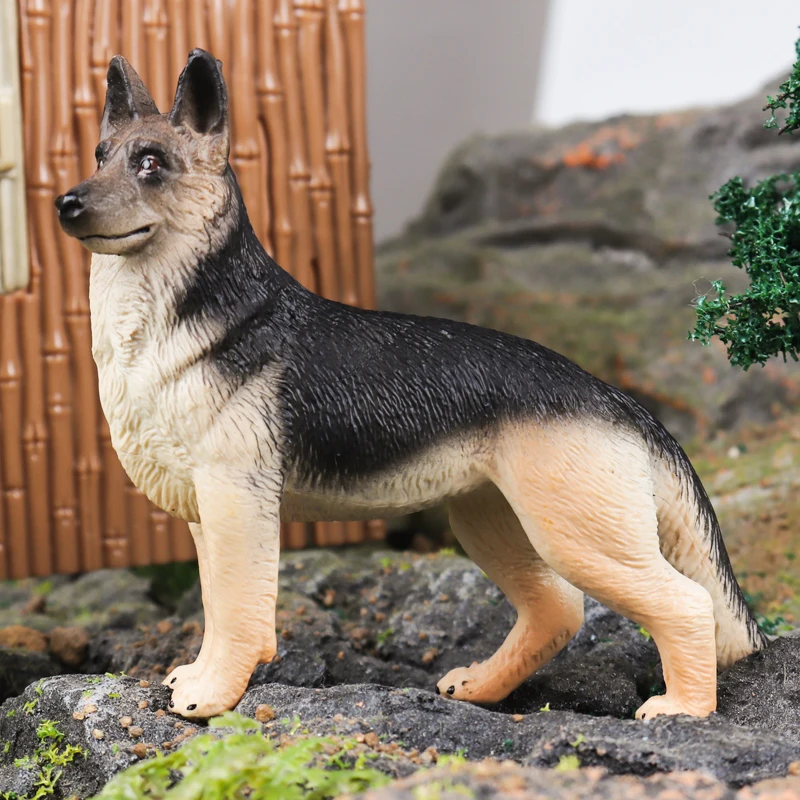 Oenux Dog Animals Model Husky German Shepherd Rottweiler Saint Bernard Action Figure Puppy Figurines PVC Collection Toy Kid Gift