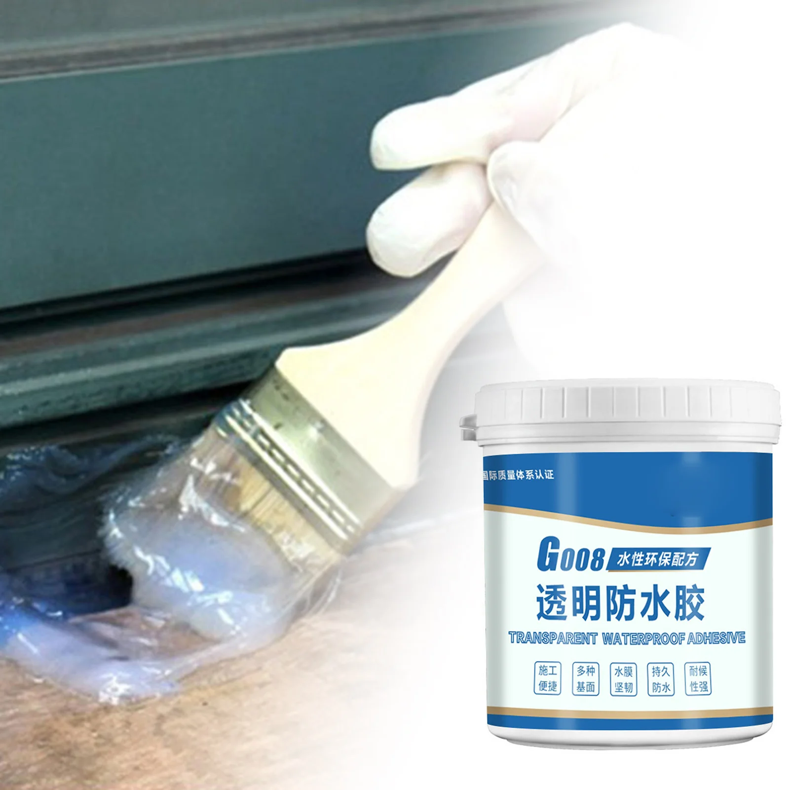 350g Super Strong Waterproof Glue Transparent Liquid Coating for Pipe Joints Drains Chimney Repairing Adhesive Tools Duct Repair