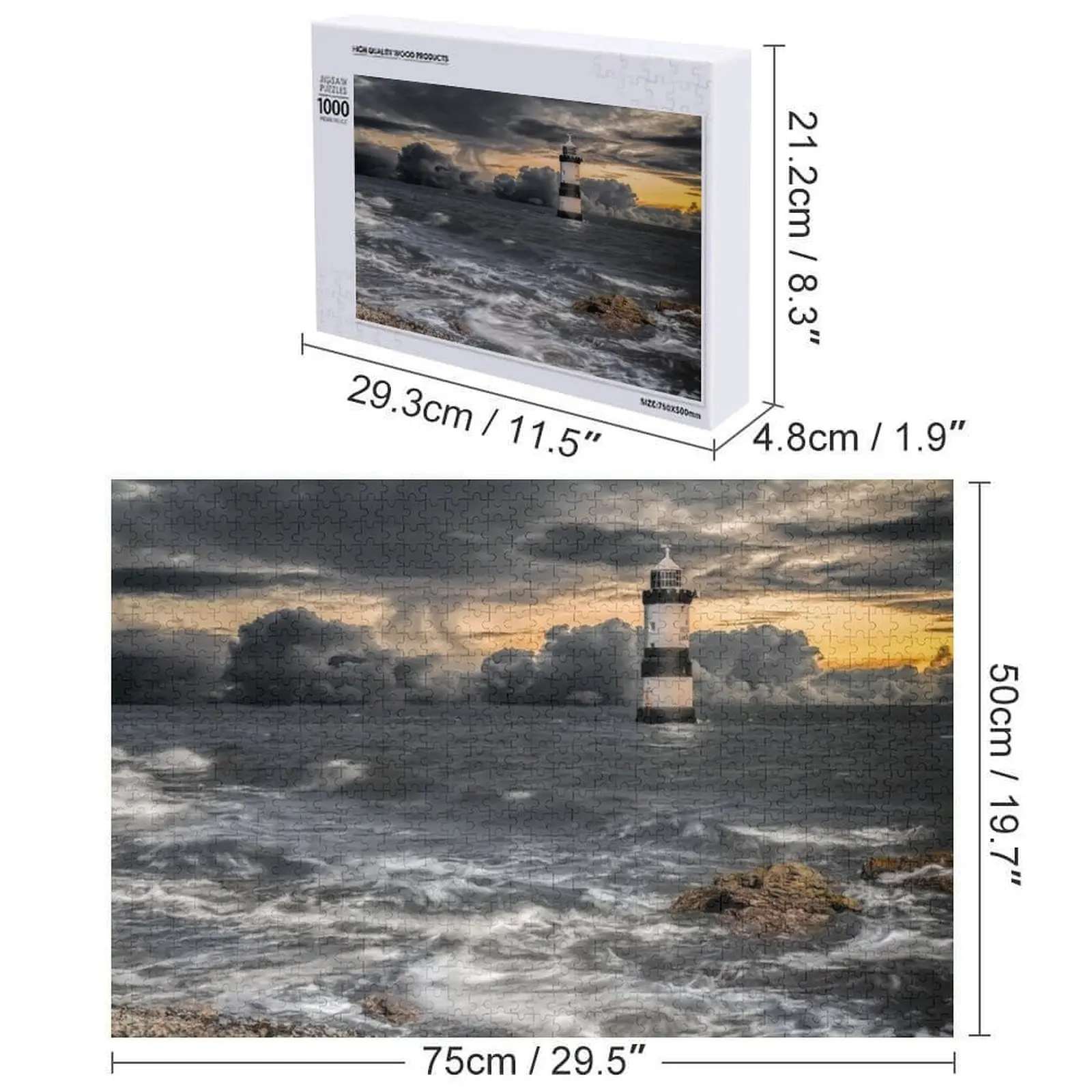 Маяк Шторм Anglesey Головоломка Имя Деревянная Игрушка Деревянное Имя Пользовательские Персонализированные Персонализированные Игрушки Для Детей Пазл