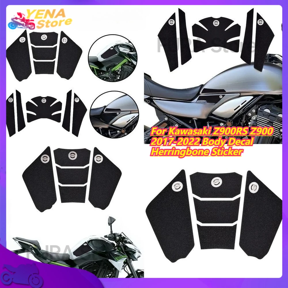 

Anti Slip Motorcycle Gas Tank Decal for Kawasaki Z900RS Z900 2017-2022 Body Decal Herringbone Sticker