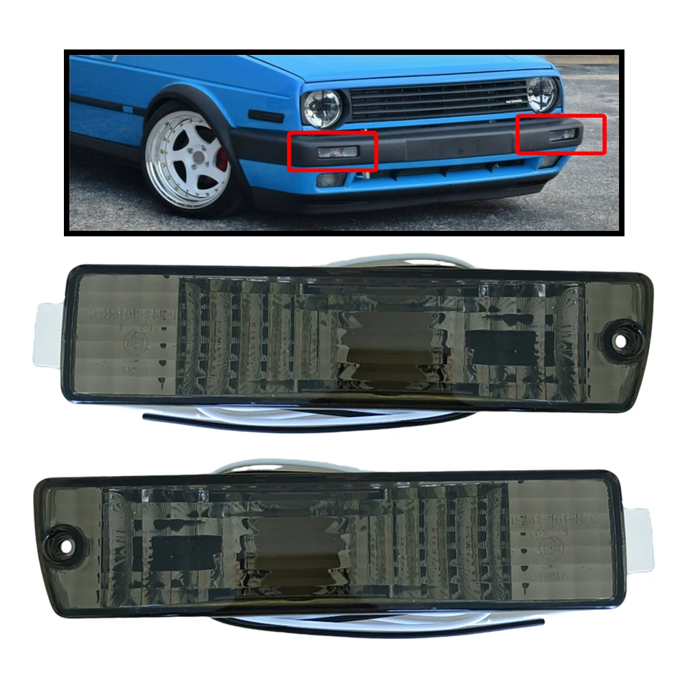 

2pcs Front Bumper Turn Signal Indicator Light Cover For Volkswargen VW Golf 2 MK2 Jetta 2 MK2 1980-1992 Car Accessories Parts
