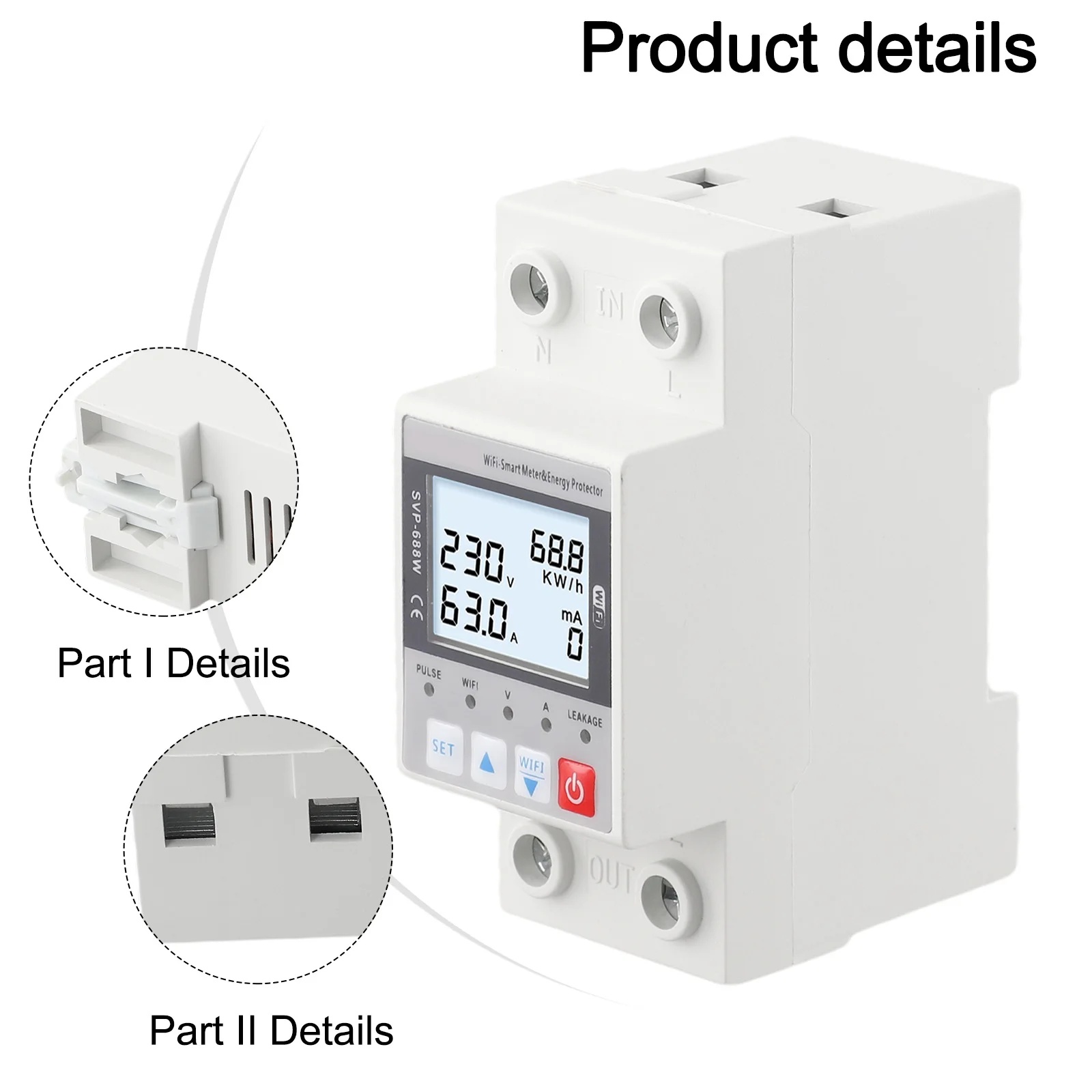 230V Leakage Voltage Protector Energy Protector Overcurrent Protection Reconnection Delay Time Under Voltage Protection