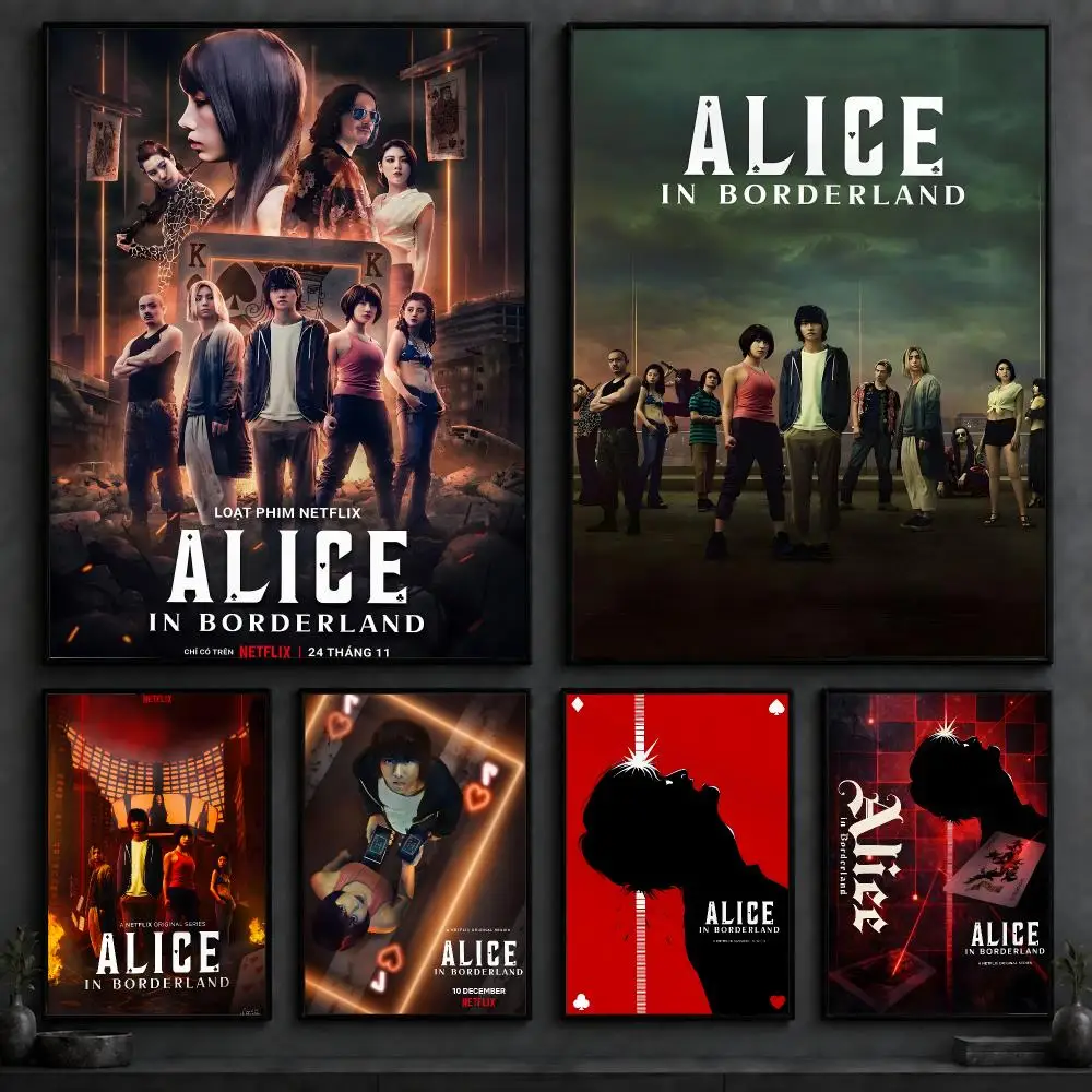 Drama A-Alice in BorderlandS Poster Art  Self-Adhesive No Glue Residue Wall Decor for Bedroom Living Room