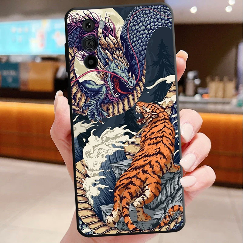 

Japanese tiger Art Funda Phone Case For Motorola Edge 50 40 Pro 60 50 40 30 Ultra Neo Fusion Moto G Play G Stylus G Power G