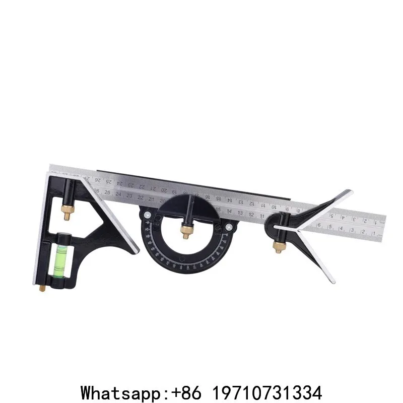 300mm Stainless Steel Try Square Combination Precision Measuring Tool Carpenter Right Angle Level