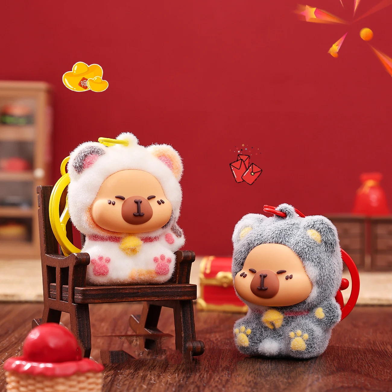 Pendentif de sac à dos en caoutchouc souple Capybara Kawaii, peluche floquée, accessoires de dessin animé, jouet mignon, pendentif décoratif pour cadeaux d'adolescents