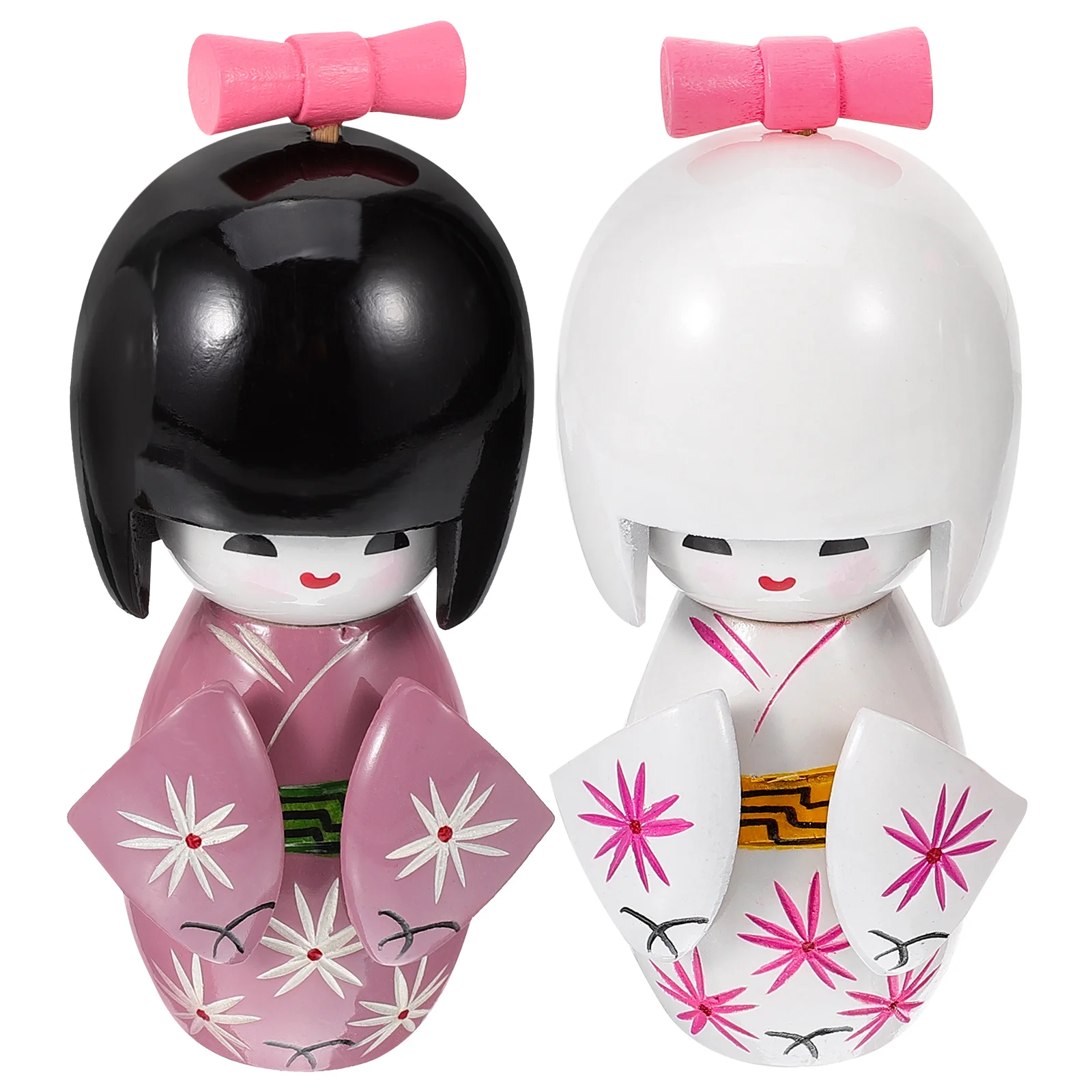 

2 Pcs House Kimono Ornaments Baby Reborn Dolls Realistic Wooden Carrier Japanese