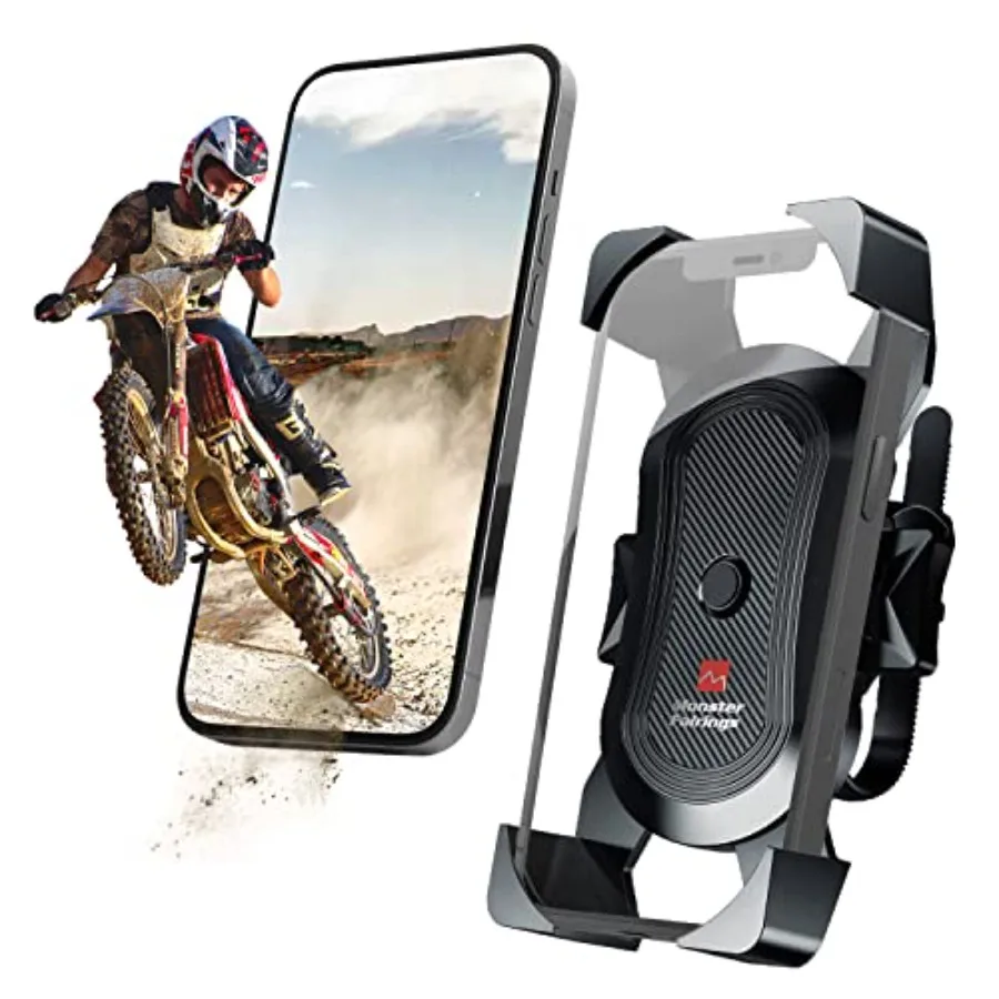 

Мотоциклетное крепление для телефона iPhone 14 Pro Max 11 Pro Max Android, сотовые телефоны, антивибрационный и прочный велосипедный держатель для телефона для улицы