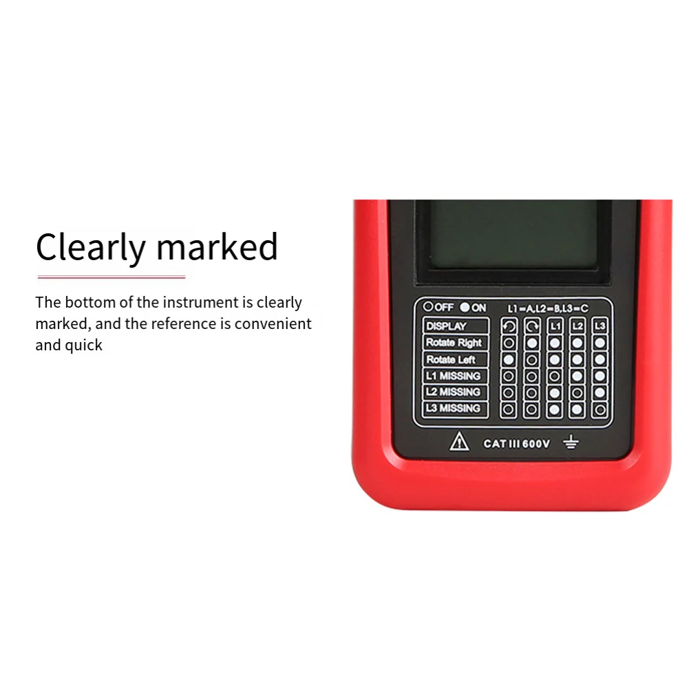 UT261A Misuratore di rotazione compatto per test CAT III 600 V con doppia protezione isolante Adatto per sistemi CA da 40 V a 690 V