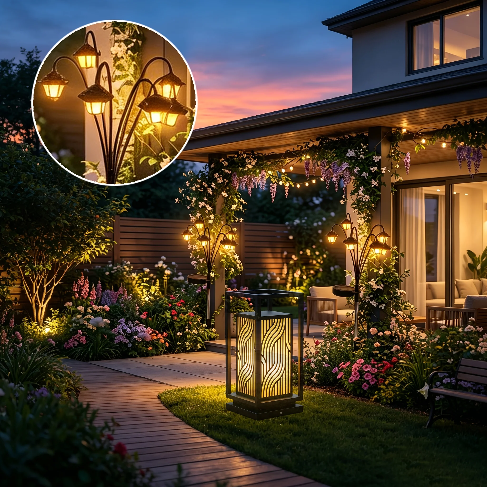 6 Heads Solar Pathway Lights V - Outdoor Lighting Manufacturers recension och pris