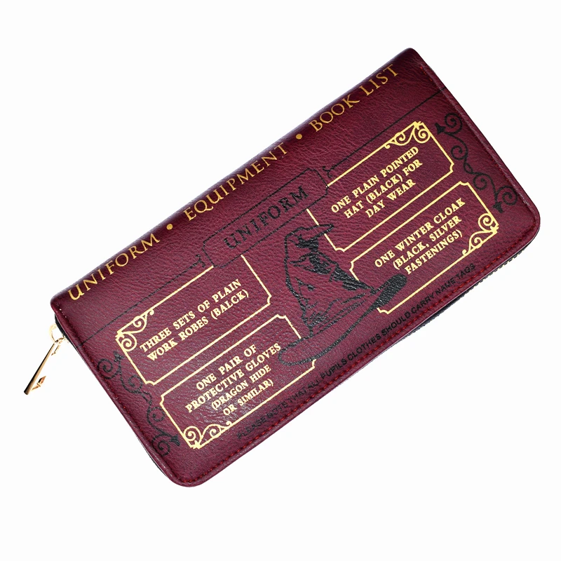 KAYOU Harry Potter Hogwarts Lista Escolar Zip Around Carteira Bolsa Acessórios para Viagens