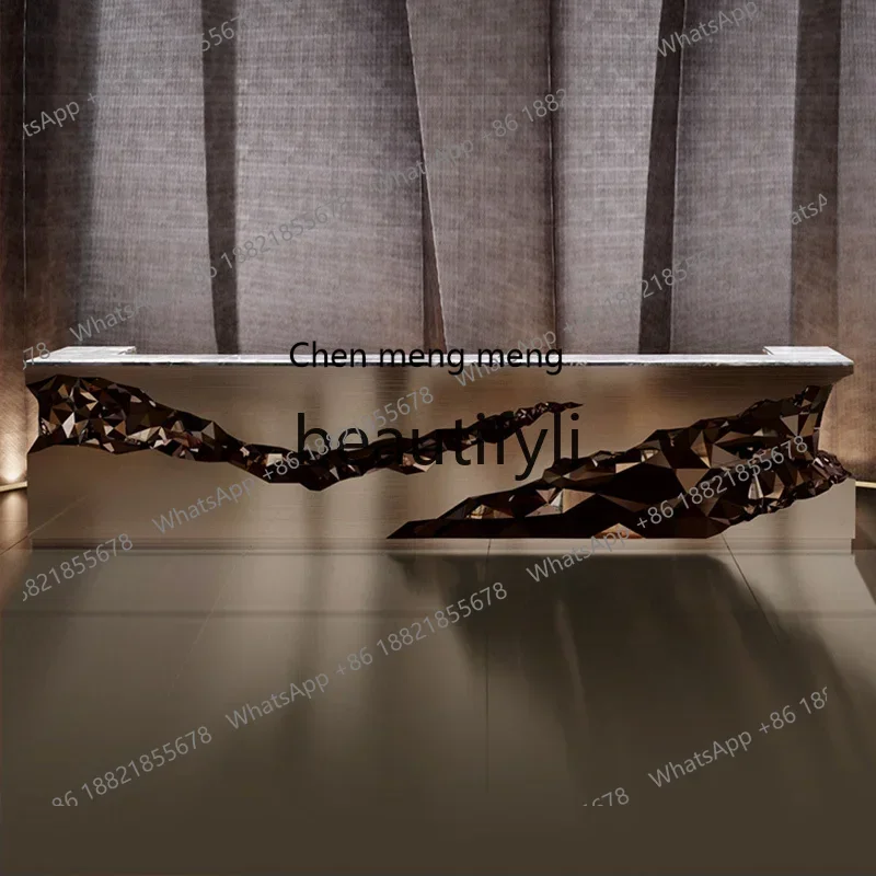 zqxPainting Front Desk FRP Reception Beauty Salon Modern Service Bar Company Consultation