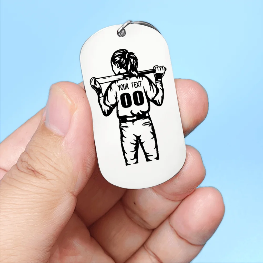 사용자 정의 이름 번호 야구 키 체인 스포츠 쥬얼리 스테인레스 스틸 맞춤형 열쇠 고리 졸업 생일 크리스마스 Gfits