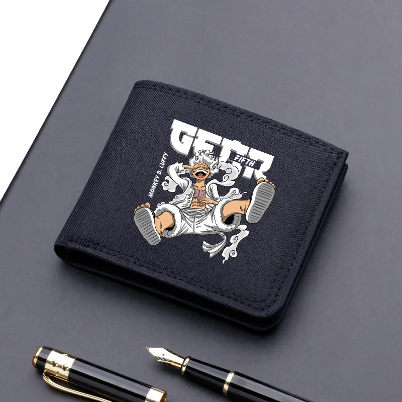 Portefeuilles One Piece Luffy Zoro, porte-cartes imprimés avec figurines d'anime, pinces à billets, portefeuille ultra-fin pour hommes, sac à main portable, cadeaux d'anniversaire