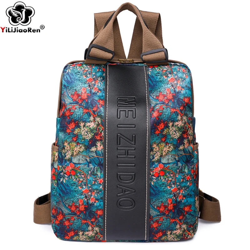 Fashion Designer Backpacks Female Canvas Rucksack Women Large Bagpack Travel Bags Big School Backpack for Students Shoulder Bag