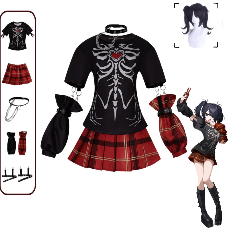 

Needy Girl Overdose Cosplay Costume Ame-chan Outfit Kawaii Japanese Subculture Pleated T-Shirt JK Skirt Wig Set Anime Streetwear