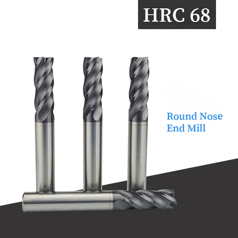 HRC 68 Dynamic Milling Cutter 4 Flutes HRC55-65 Tungsten Steel CNC Tool for Stainless Steel
