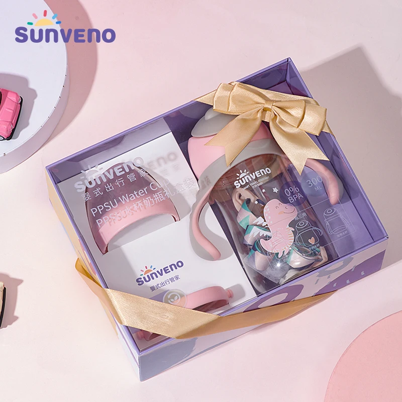 

Sunveno 2in1 Baby Bottle and Sippy Cup Gravity Ball Milk Bottle V-shaped Straw Unti-choking Design Bottle Feeding 300ML