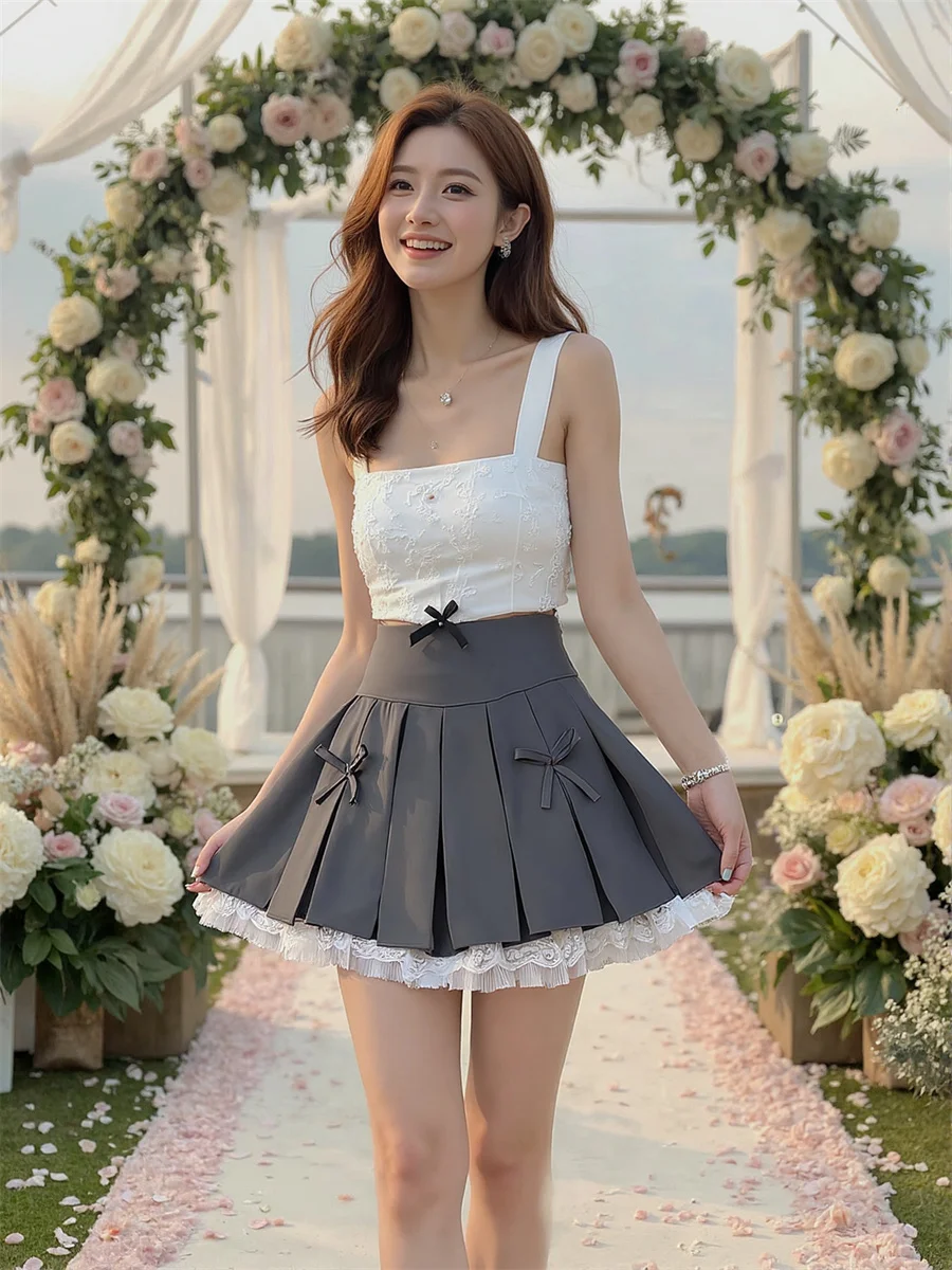 パッチワークミニレーススカート女性フォーマル女性服冬ウールミディ宴会ティーン肥厚裏地暖かいシンプルエレガント上品