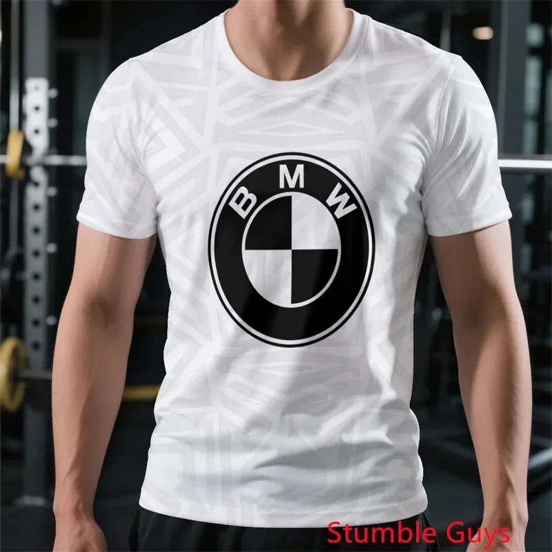 

BMW Мужская летняя футболка с коротким рукавом для гонок на мотоциклах, спортивная минималистичная простая универсальная повседневная одежда ​