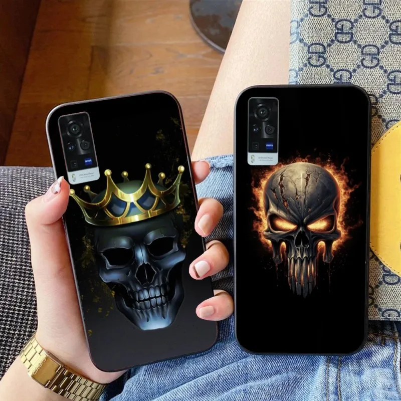 Fire Skull Head Smart Phone Case for VIVO Y95 Y93 Y31 Y20 V19 V17 V15 Pro X60 NEX Black Soft Phone Cover Funda