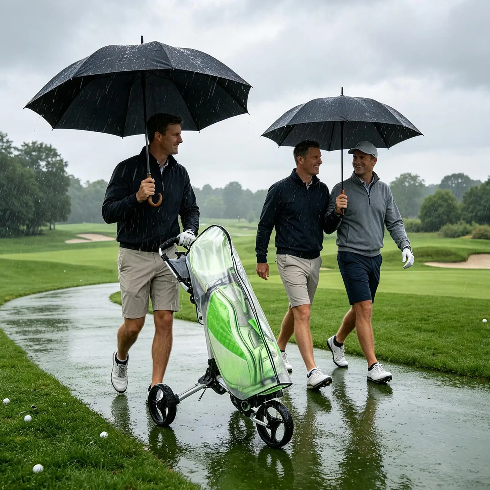 Golf Bag Covers For Rain Rainproof Push Cart Protector Hood Lightweight Golf Bag Cover For Course Outdoor Court Backyard Garden