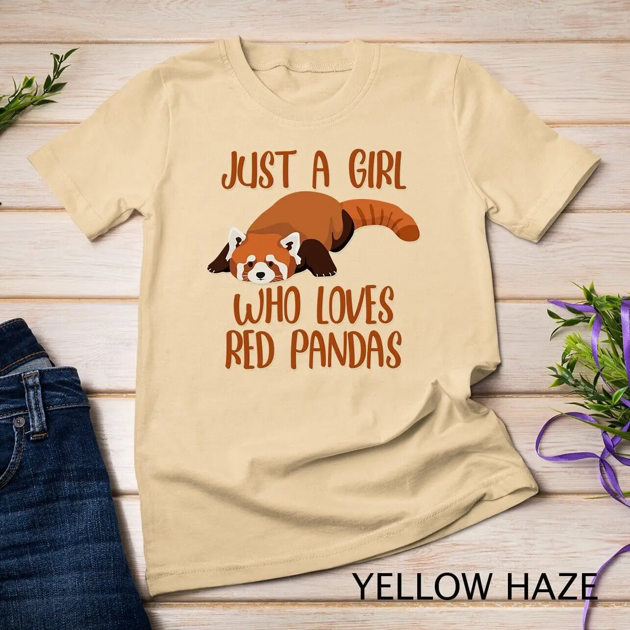 Unisex Red Panda T-Shirt, Apenas uma menina que ama por meninas, Designs