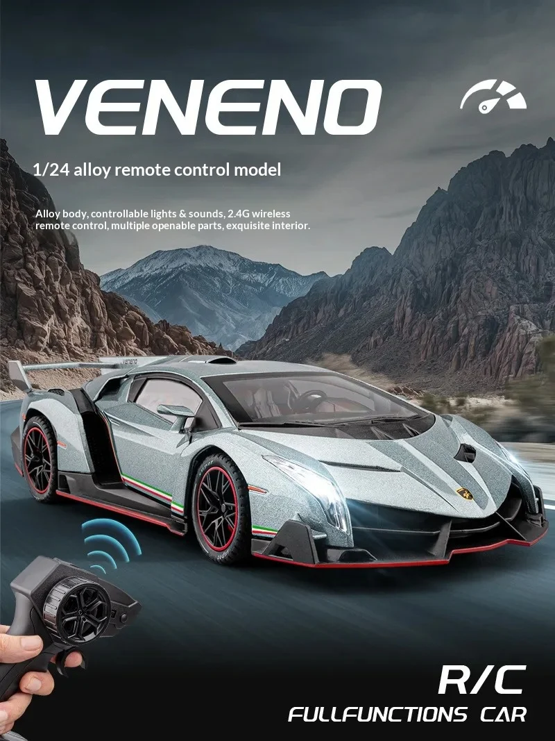 Chezhi1:24 لامبورغيني الصوت والضوء التحكم عن بعد سيارة لعبة مجسمة الصبي هدية عيد ميلاد لغز مجموعة مميزة