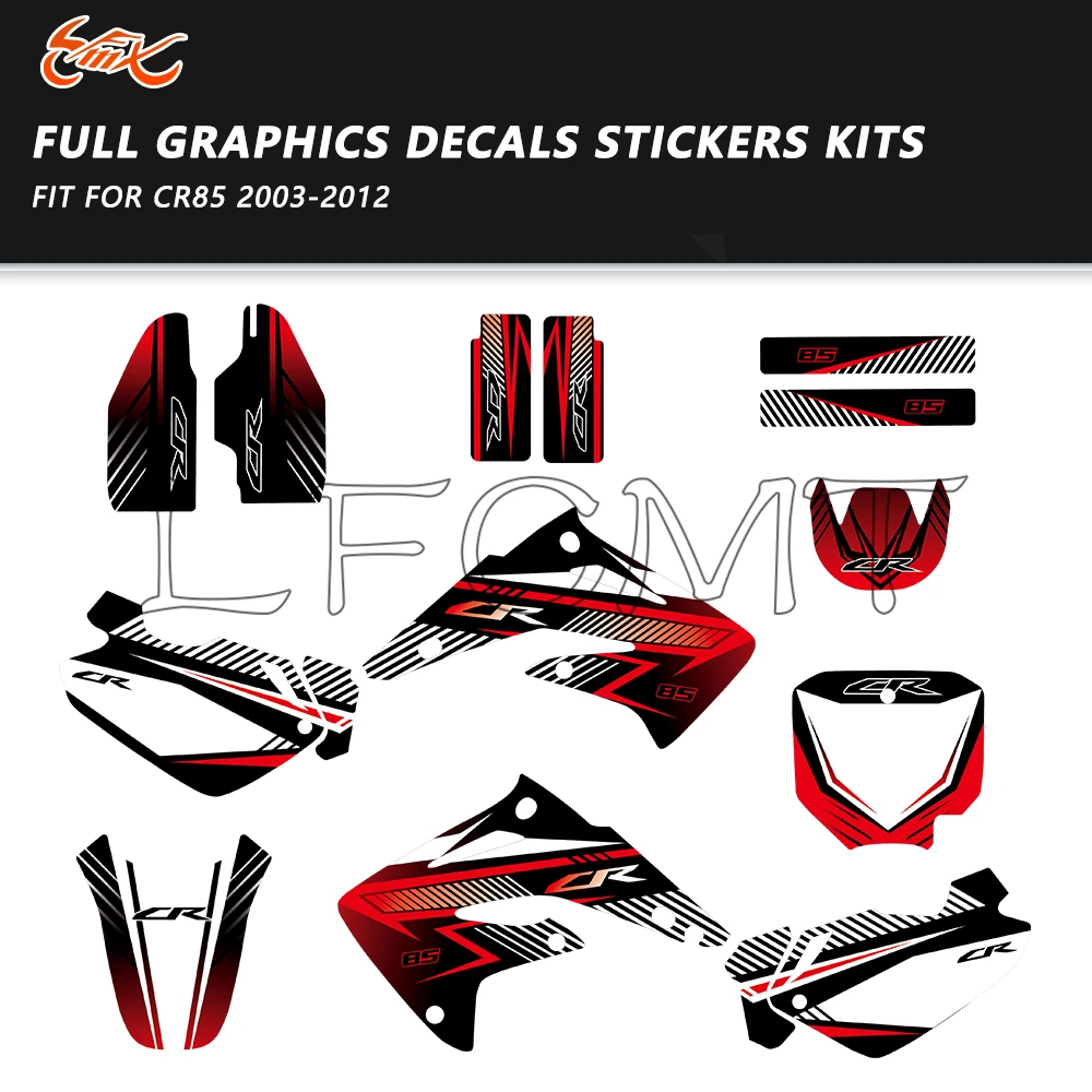 

New Style Decor Graphics Background Decals Stickers Fit for Honda CR 85 CR85 2003-2012 2011 2010 2009 2008 2007 2006 2005 2004