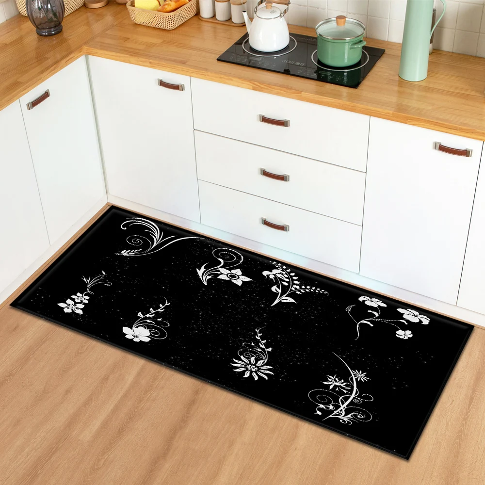 3D Print Peony Flower Pattern Living Room Rugs Home Decor Kitchen Floor Mat Entrance Carpet Door Mat Non-slip Bathroom Mat Tapis