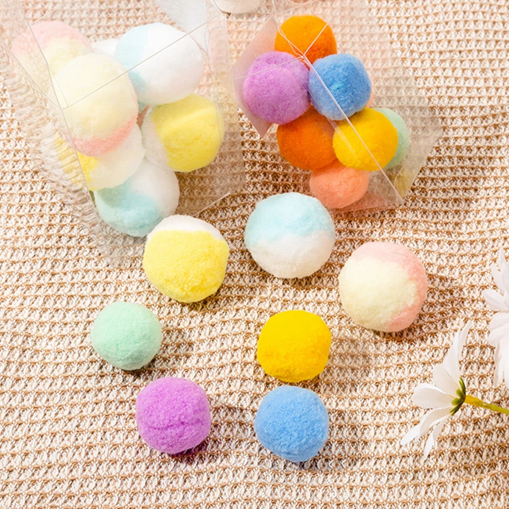 12pcs Pet Toys Cat Wool Felt Colorful Silent Toy Ball Interactive Cat Toys Set Pet Supplies Pet Accessories Cat Accessories