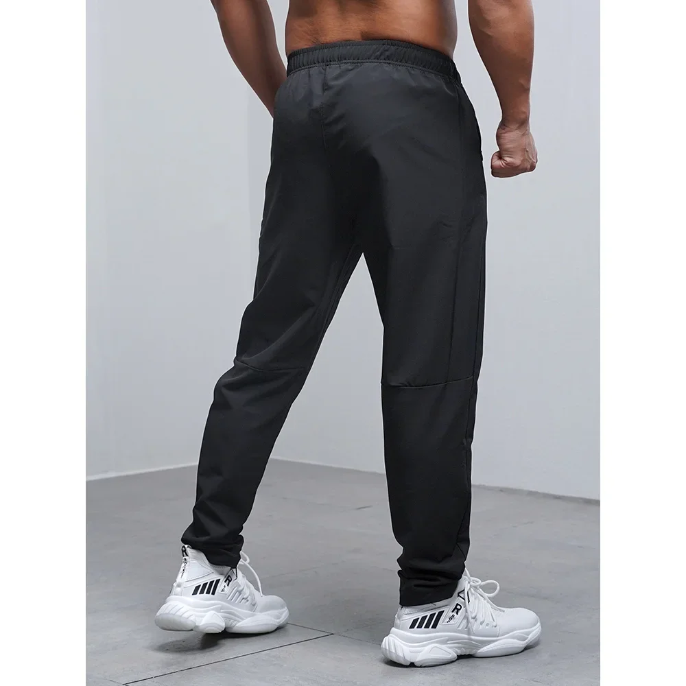 Breathable Loose Running Pants Men Autumn Winter Sport Training Gym Sportswear Elastic Waterproof Outdoor Zip Pocket Sweatpant