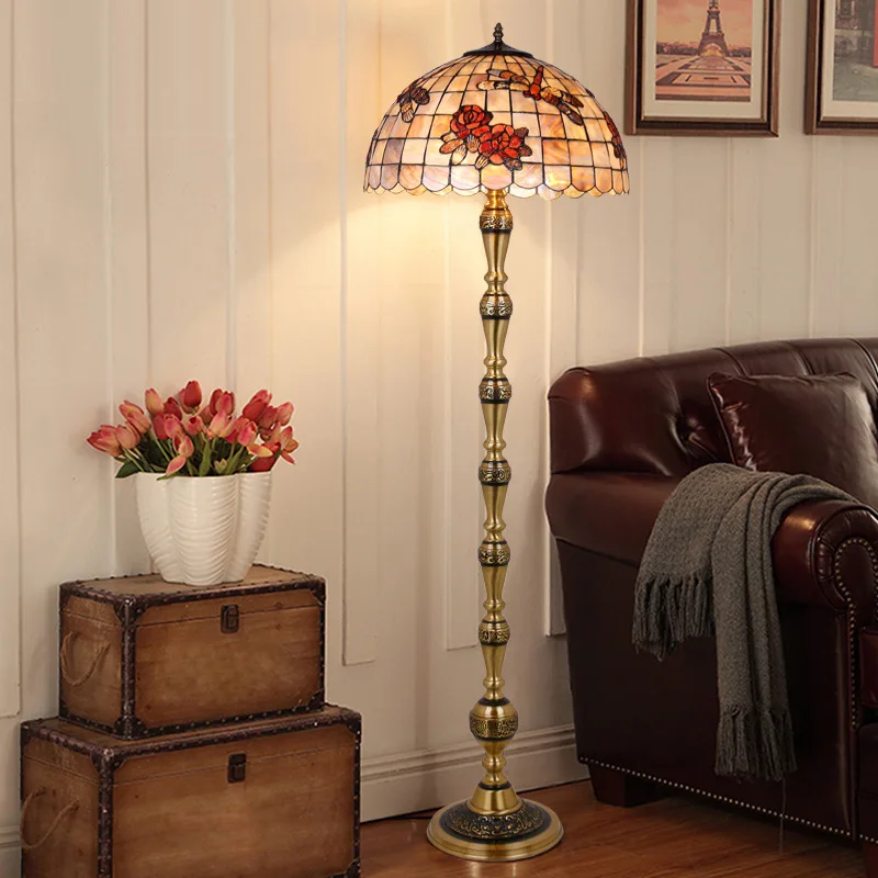 All-copper European-style Living Room LED Floor Lamp Mansion Bar KTV Hotel Luxury Creative French Retro Decorative Lamps