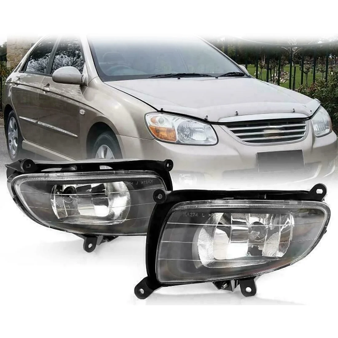 Frente do carro led luz de nevoeiro lâmpada drl kit luz circulação diurna para kia cerato spectra sedan 2007 2008 2009 2010, lado esquerdo