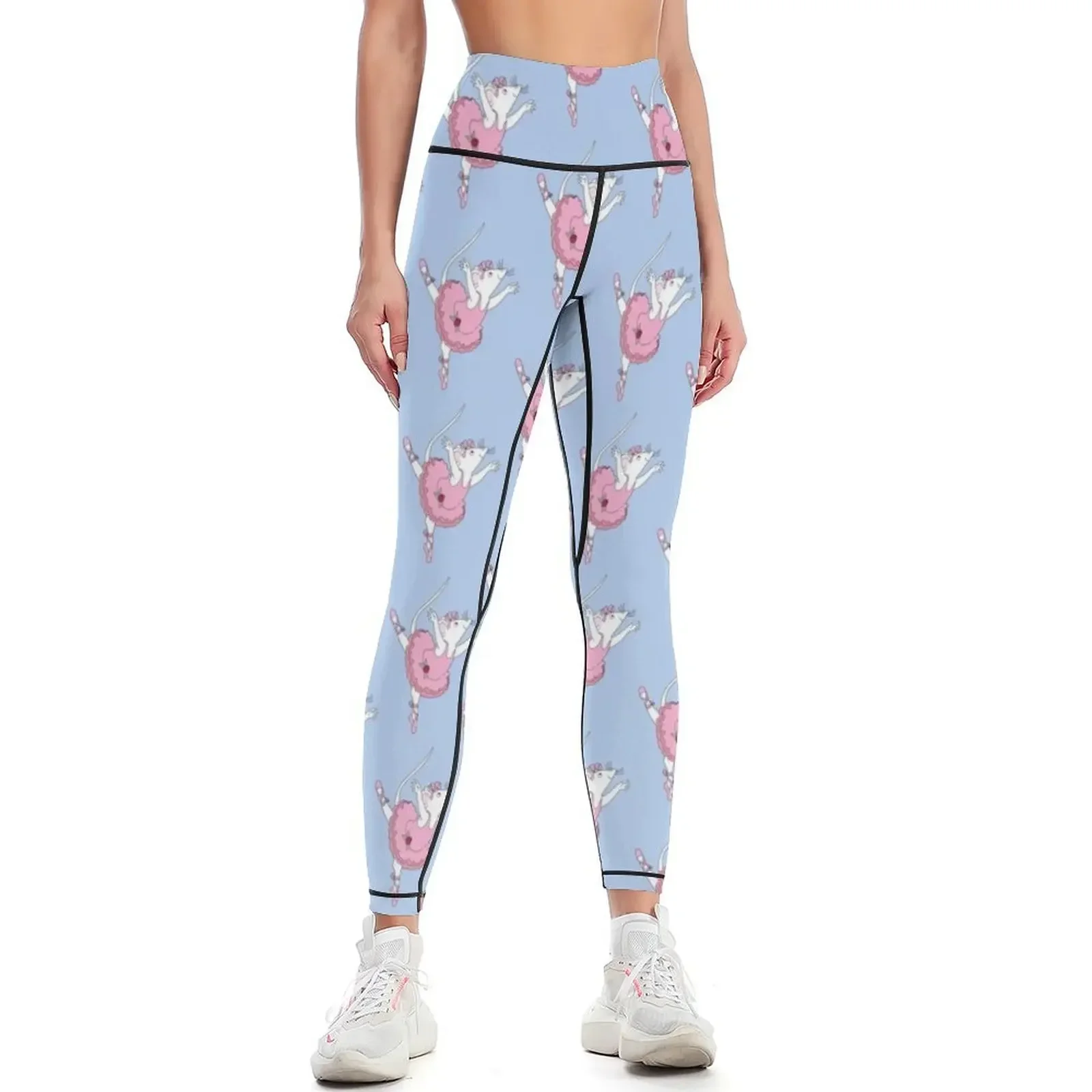 

Ballerina Mouse Fan Art Leggings sporty woman push up flared fitness set gym Training pants Womens Leggings
