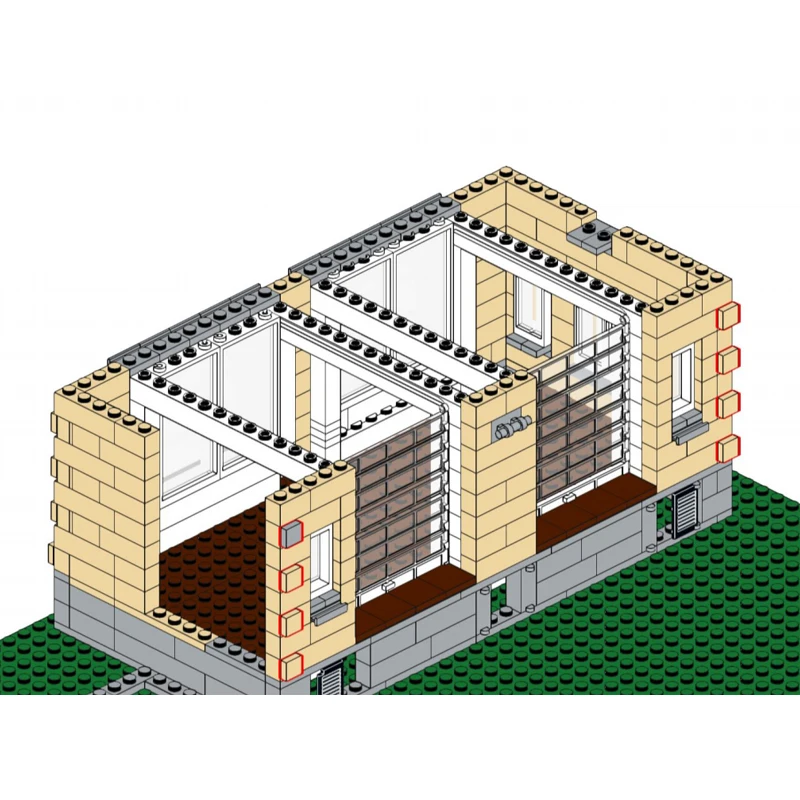 وحدات بناء موديل MOC سقيفة مطلة على الشارع ، مجموعة طوب معمارية تصنعها بنفسك ، لعبة أطفال ، هدية عيد الميلاد ، من وحدات