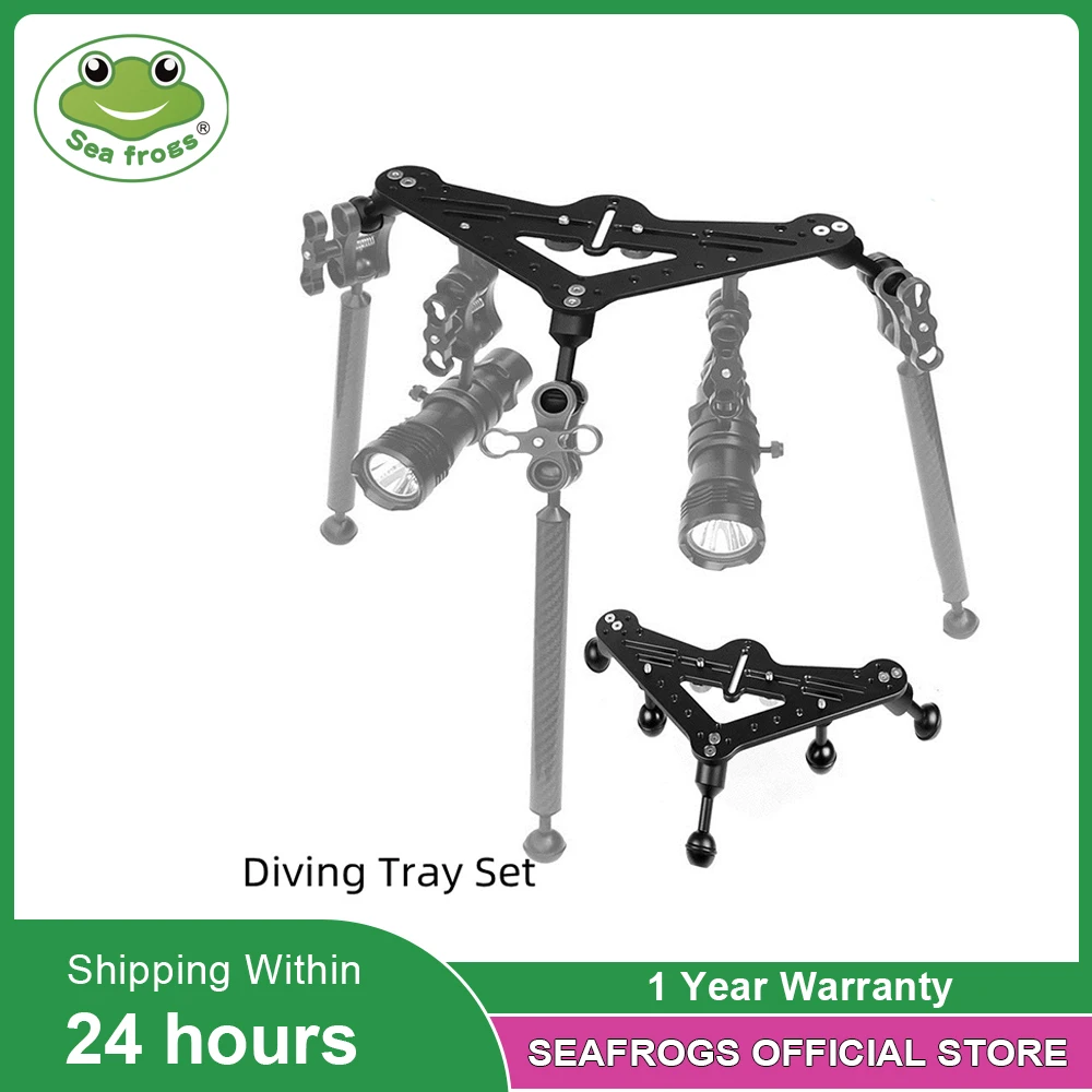 

Seafrogs New Arrival Aluminum Alloy Diving Tray Set Triangular Stabilizer Gimbal Tray Rig Bracket Mount Underwater Accessories