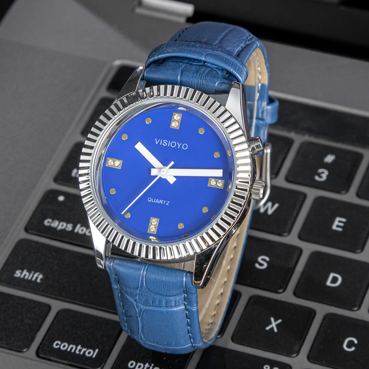 French Talking Watch with Alarm, Speaking Date and Time, Blue Dial TFSBL-30